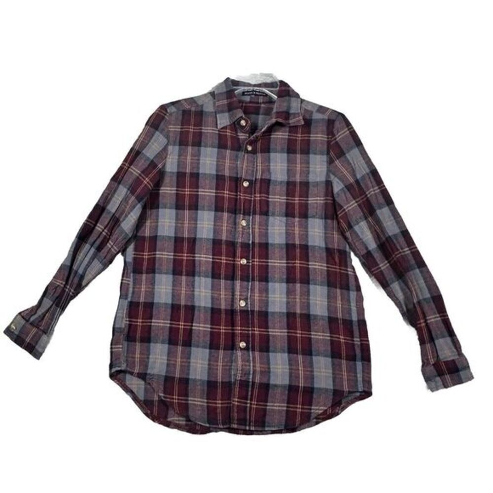Brandy Melville Women's‎ Button Front Shirt Red Plaid Long Sleeve One Size